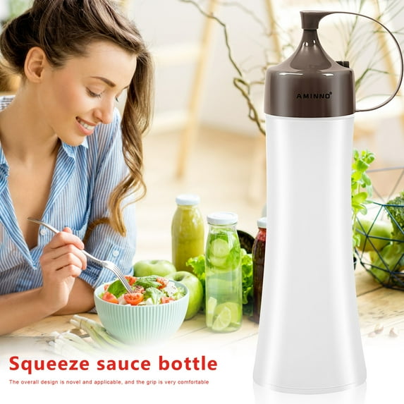 CGZQFEI 12oz Condiment Squeeze Bottles for Sauces - Leak Proof Oil, Syrup, Dressing Squirt Bottles