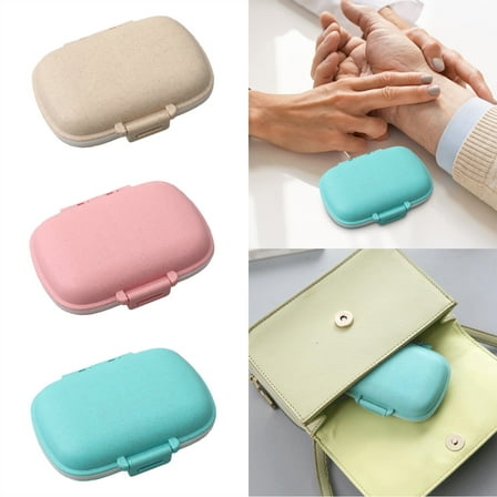 CGZQFEI 1Pack Daily Pill Organizer, 6 Compartments Travel Pill Case for Pocket Purse Portable Medicine Vitamin Container