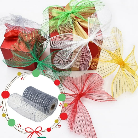 CGZQFEI Deco Mesh 10 Inch Metallic Blue Mesh Ribbon for Christmas Tree Turquoise Deco Mesh Wreath Supplies Basic Mesh Ribbon for Summer Beach Garland Staircase Mailbox Swag Decorating (30 Feet)