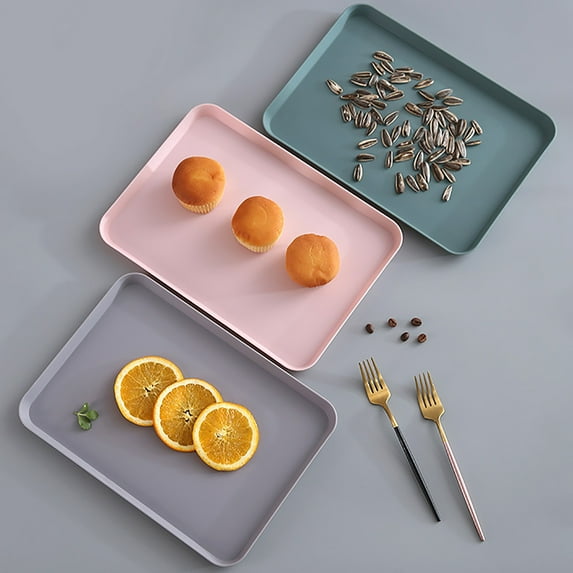 CGZQFEI Restaurant-Style Fast Food Serving Tray - Durable Plastic Rectangular Tray for Indoor Catering & Buffet Service