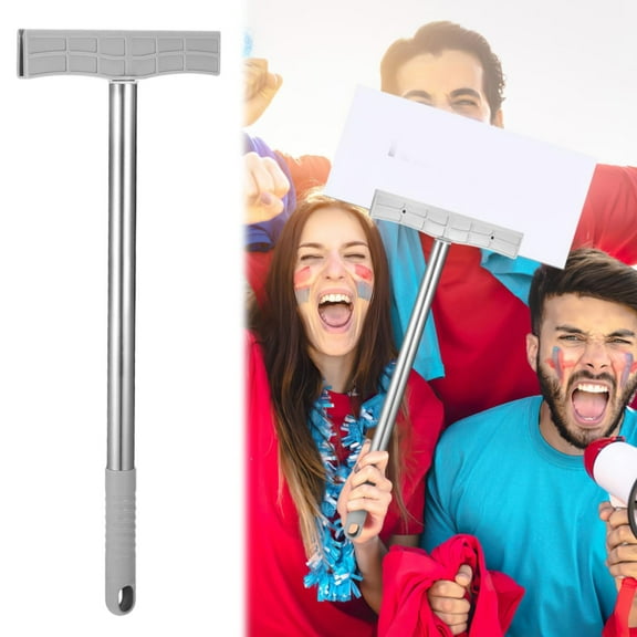 CGZQFEI Stainless Steel Handheld Sign Holder, Professional Display Pole Sign Stand for Events Meetings Tours Two-Sided Signs Versatile Easy Grip Billboard for Airports Exhibitions Parades