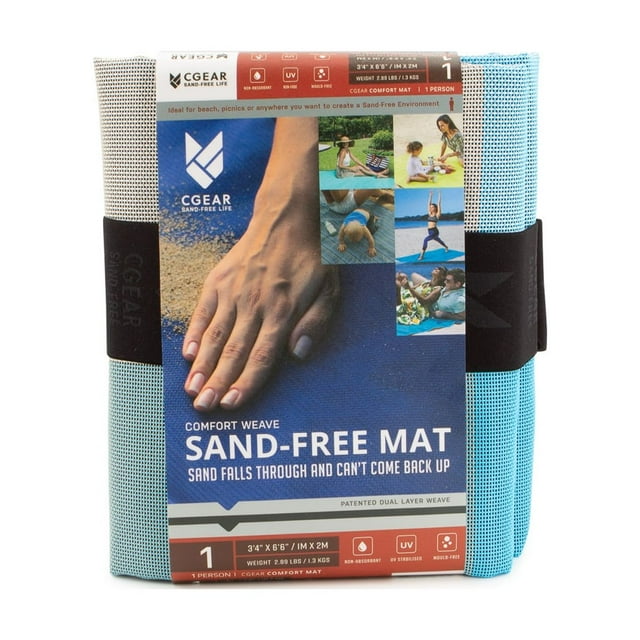 CGear 3ft x 6.5 ft Large Comfort Weave Sand Free Mat, Picnic Park