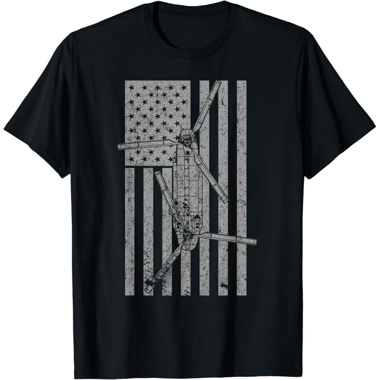 Ch-47 Chinook Military Helicopter Vintage Flag Pilot T-Shirt Ch-47 Chinook Military Helicopter Vintage Flag Pilot T-Shirt