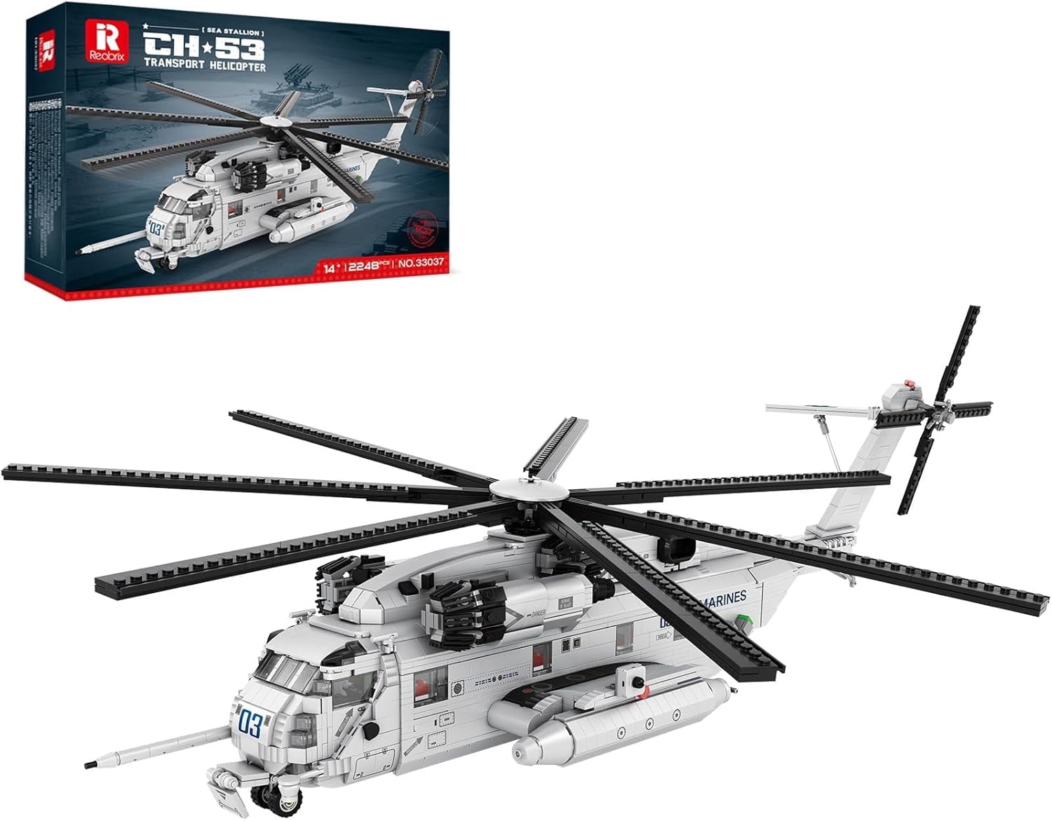 CH-53 Helicopter Building Set 33037, Military Transport Helicopter Toy Aircraft Model Kit for Men, Ideal Airplane Toy Gifts for Boys Kids 14+, Adults and Military Fans