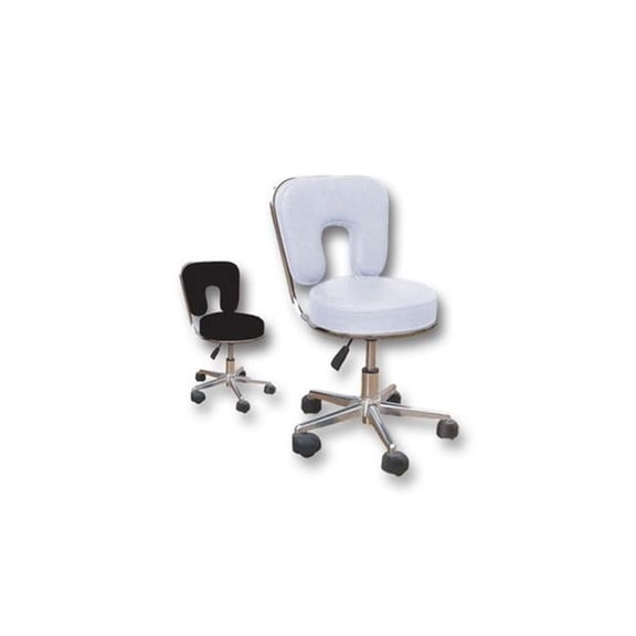 CH-834-B Hydraulic Stool with Back, White