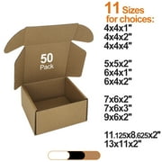 CH-BOX 50 Pack 4x4x1'' Small Corrugated Box Mailers White for Shipping Mailing Packaging