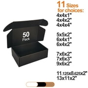 CH-BOX 50 Pack 6x4x2 Small Corrugated Box Mailers Black for Shipping Mailing Packaging