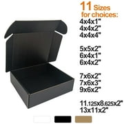 CH-BOX 50 Pack 7x6x2'' Small Corrugated Box Mailers Black Cardboard for Shipping Mailing Packaging