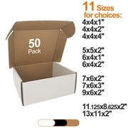 CH-BOX 50 Pack 7x6x3 Small Corrugated Box Mailers White for Shipping Mailing Packaging
