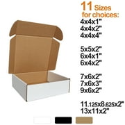 CH-BOX Corrugated Mailers, Cardboard Shipping Boxes, Inner Size 7" x 6" x 2", Oyster White (Pack of 50)