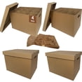 thumbnail image 1 of CH-BOX Kitchen Moving Boxes with Wine Dish Glass Packaging Divider Kits and Cushion Wraps, 4 Pack 17x12x12'', Reinforced Handles, Tape-Free (CK171212), 1 of 6