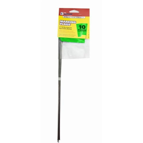 CH Hanson 15067 15 in. Lime Fluorescent Marking Stake Flag- 10 Pack - Lime - 15 in.