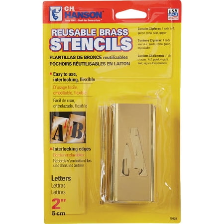 C.H. Hanson 2-inch 33 pcs Stencil Letter Set — Residential Use, Standard Application