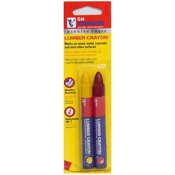 CH Hanson 2006894 4. in. Lumber Crayon Set, Red & Yellow - 2 Piece