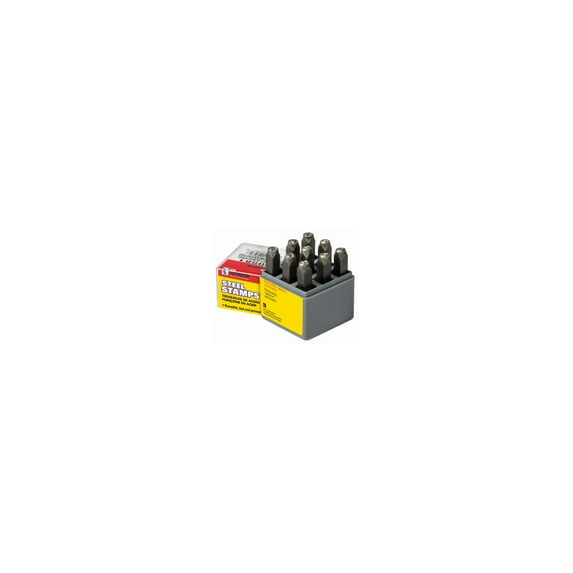 CH Hanson 20581 Number Stamp Set, 9-Piece, Steel, Specifications: 1/4 in Character, 3/8 x 2-5/8 Shank