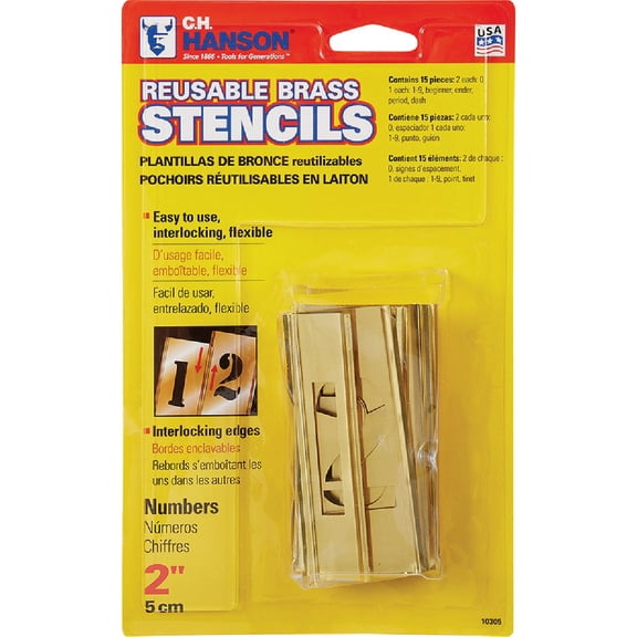 CH Hanson Numeral Stencil Set - Pack of 12