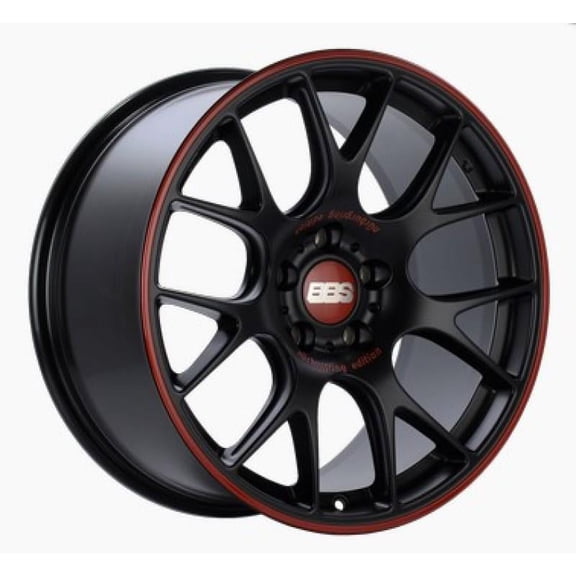 [CH139NE]BBS CH-R Wheels.BBS CH-R Nurburgring Edition 18x8.5 5x112 ET47 Satin Black/Red Lip Wheel - 82mm PFS/Clip Req.
