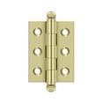 thumbnail image 1 of CH2015U3-UNL 2" x 1-1/2" Hinge; with Ball Tips; Unlacquered Bright Brass Finish, 1 of 2