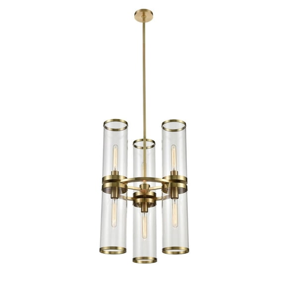 CH311633NBCG-Kuzco Lighting-Revolve II - 6 Light Chandelier-Natural Brass Finish