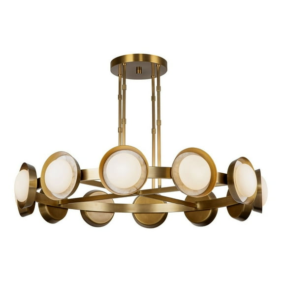 CH320050VB-Alora Lighting-Alonso - 40W LED Chandelier-8.5 Inches Tall and 50.5 Inches Wide-Vintage Brass Finish-Opal Glass Color