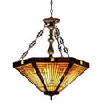 thumbnail image 1 of CH33359MR22-UH3 INNES Tiffany-style 3 Light Mission Inverted Ceiling Pendant Fixture 22" Shade, 1 of 2
