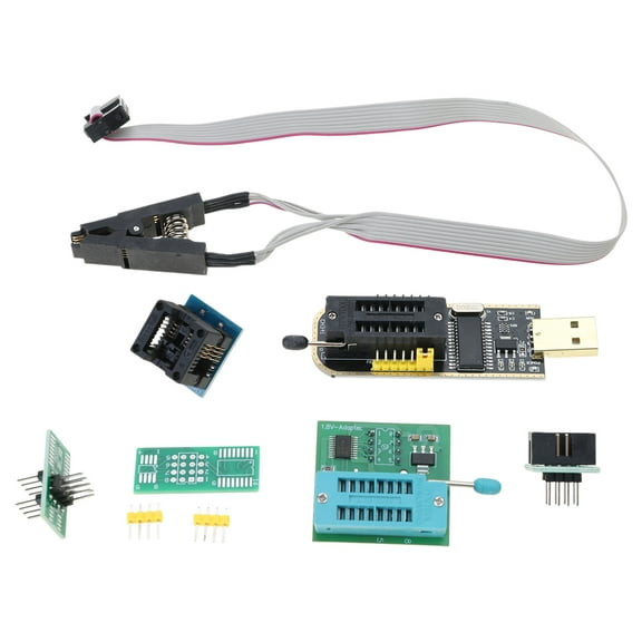 CH341A USB Programmer Set for EEPROM Flash BIOS with SOIC8 Test Clip and SOP8 SOIC8 to DIP8 Adapter Socket Convert