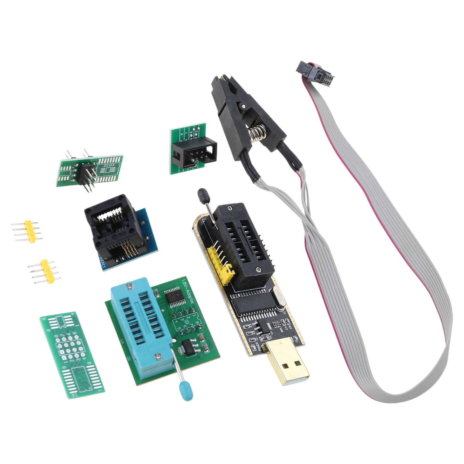 CH341A USB Programmer Set for Flashing BIOS with SOIC8 Clip and SOP8 ...