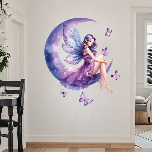 CH36089 Moon Elf Butterfly Wall Decals for Kids Bedroom, Aesthetic Home Wall Decor Stickers