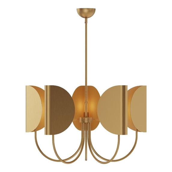 CH450732AG-Alora Lighting-Seno - 5 Light Chandelier-19.13 Inches Tall and 32 Inches Wide-Aged Gold Finish-Aged Gold Shade Color