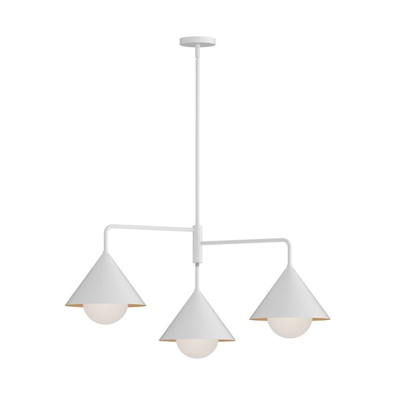 CH485245WHOP-Alora Lighting-Remy - 3 Light Chandelier-17.13 Inches Tall and 38 Inches Wide-White Finish