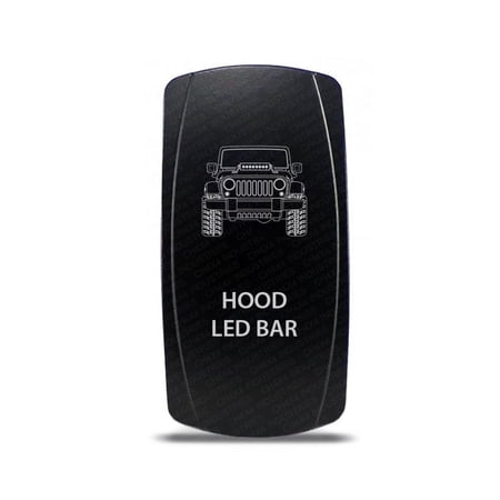 CH4x4 Rocker Switch Jeep JK Hood LED Bar Symbol - Red LED