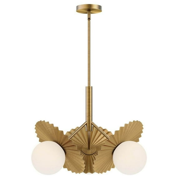 CH501322BGOP-Alora Lighting-Plume - 3 Light Chandelier-15.75 Inches Tall and 22 Inches Wide-Brushed Gold Finish