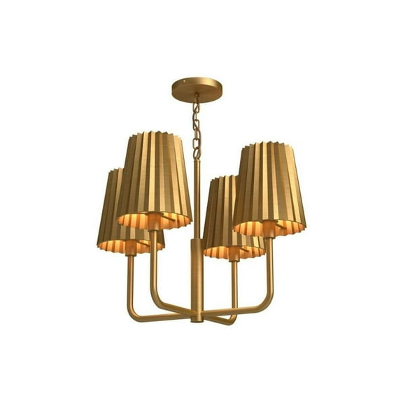 CH528423AG-Alora Lighting-Plisse - 4 Light Chandelier-16.88 Inches Tall and 22.5 Inches Wide-Aged Gold Finish -Traditional Installation