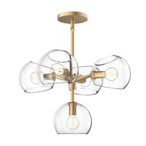 CH548518BGCL-Alora Lighting-Willow - 5 Light Chandelier-11.63 Inches Tall and 18 Inches Wide Clear Glass  Brushed Gold Finish