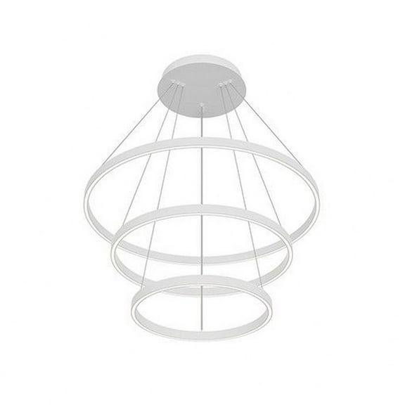CH87332-WH-Kuzco Lighting-Cerchio - 150W LED Chandelier-1.38 Inches Tall and 31.5 Inches Wide-White Finish