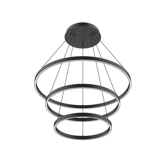 CH87932-BK-Kuzco Lighting-Cerchio - 188W LED Chandelier-1.5 Inches Tall and 31.5 Inches Wide-Black Finish