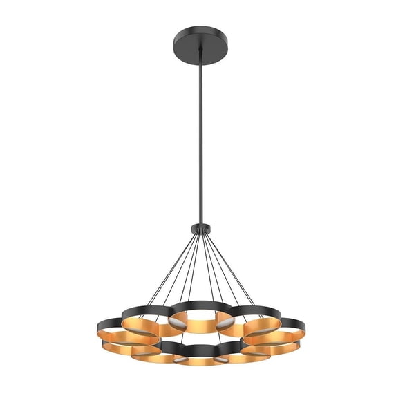 CH90833-BK/GD-Kuzco Lighting-Maestro - 86W LED Chandelier-20 Inches Tall and 32.25 Inches Wide-Black/Gold Finish