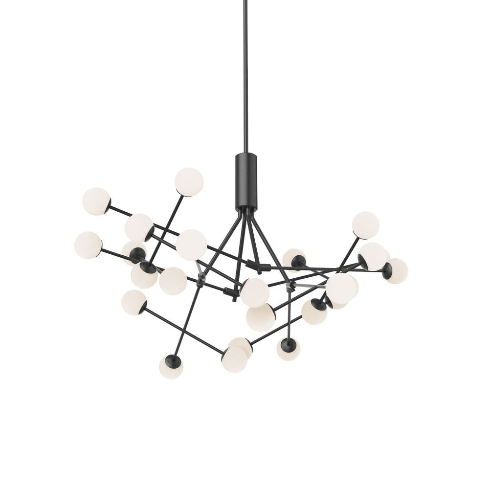 Moto Black Metal and Glass LED Chandelier, 39.63 Inches