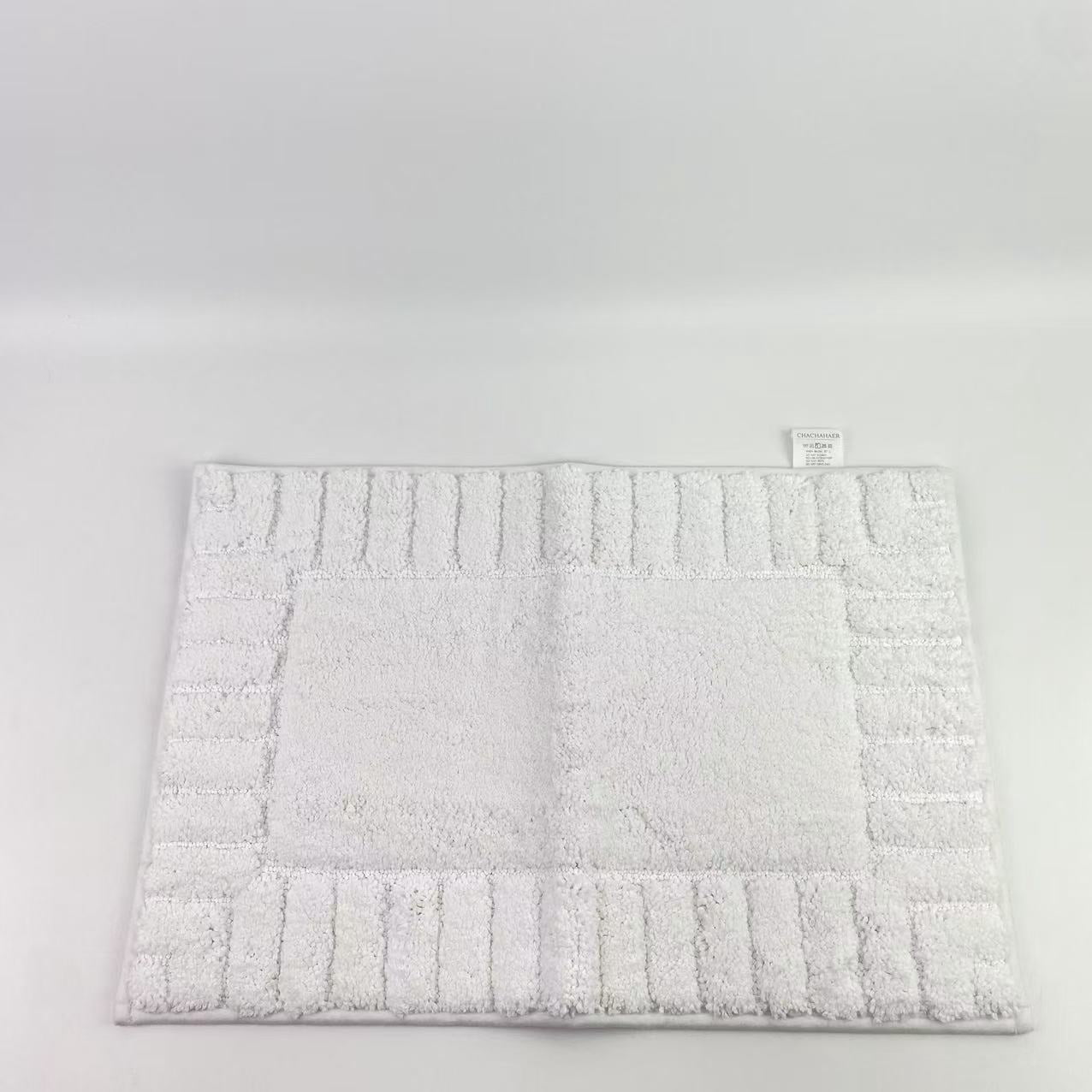 CHACHAHAER Bath mats,White Classic Luxury Bath Mat Floor Towel  - Absorbent Cotton Hotel Spa Shower/Bathtub Mats 16"x24" | 1 Pack | White