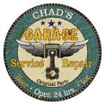 thumbnail image 1 of CHAD'S Garage 12" Round Metal Sign Man Cave Home Wall Décor 200120027046, 1 of 1
