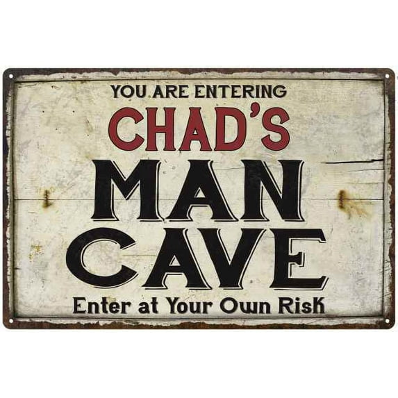 CHAD'S Man Cave Sign Rustic Garage Decor Gift 8x12 Metal 208120035124
