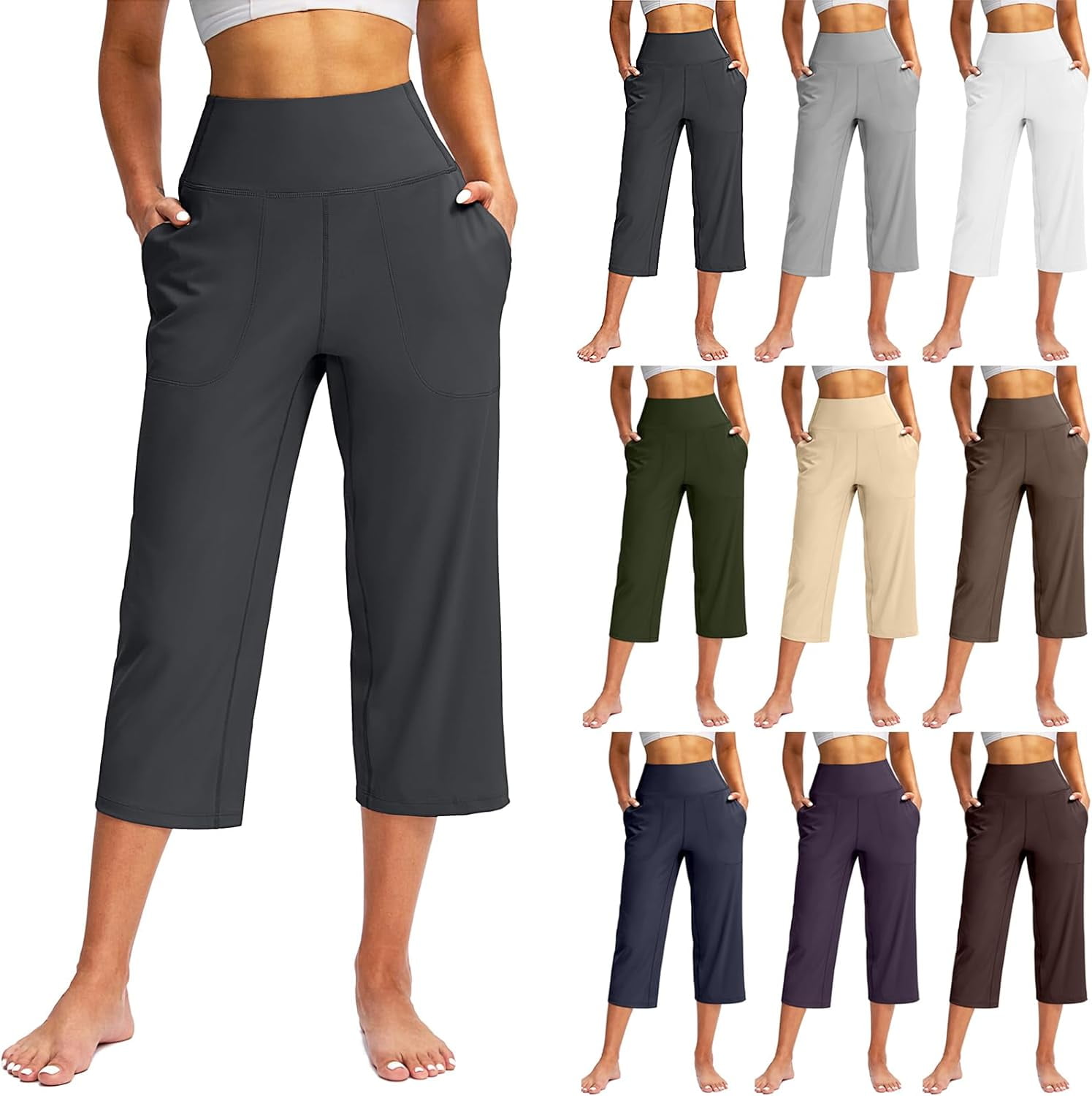 CHAIKEN&CAPONE 75% Nylon Breathable Split Black Capri - Walmart.com