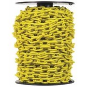 Apex Tool Group Coil Chain G30 Yellow Polycoated - Carbon Steel - 100 Ft, 3/16 In   Residential Use, Standard Application