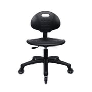 CHAIR MASTER-Black Polyurethane Low Desk Chair-Seat Height 16.5"-21.5" with Soft Rubber Casters