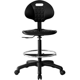 OFM Straton Series Mid Back Black Armless Vinyl Swivel Task Chair