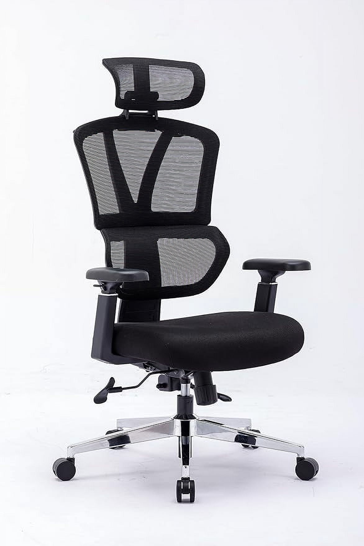 CHAIR MASTER Ergonomic High Back Mesh Office Chair, 3D Armrest, Adjustable Headrest, Variable Tilt (Nylon Casters)
