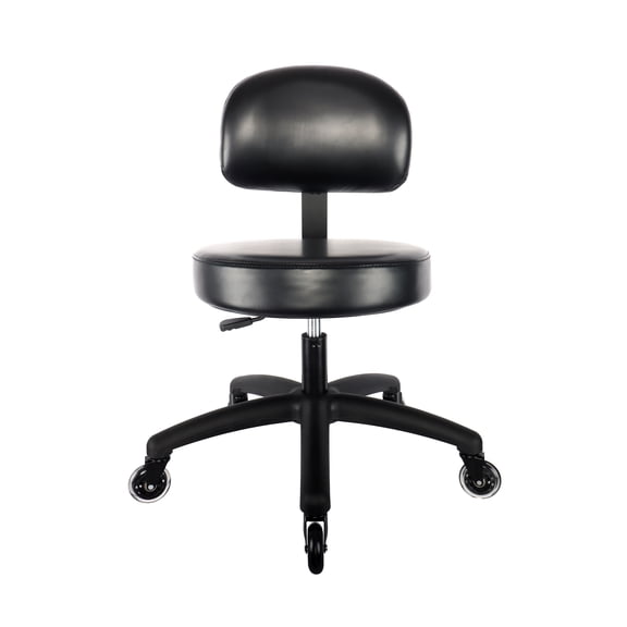 CHAIR MASTER Low Table Height (18"-23") Round Vinyl Chair/Stool- Rollerblade Style Casters -for Garage, Laboratory, Doctors Office, Shop, Kitchen, Computer Desks, EASY TO CLEAN!