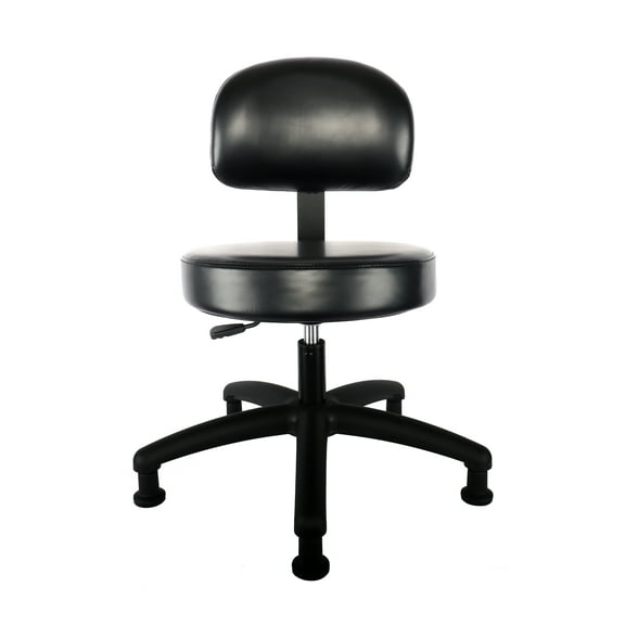 CHAIR MASTER Medium Table Height (19"-27" Seat Height) Round Vinyl Chair/Stool- Glides -for Garage, Laboratory, Doctors Office, Shop, Kitchen, Computer Desks, EASY TO CLEAN!