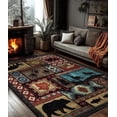 thumbnail image 1 of CHAKME 5'x7' Rustic Cabin Lodge Area Rug Machine Washable Non Slip Bear Deer Southwestern Pattern Low Pile Floor Mat Living Room Bedroom, 1 of 9