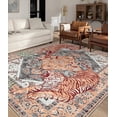 thumbnail image 1 of CHAKME 5'x7' Vintage Tiger Area Rugs Non Slip Machine Washable Vintage Boho Carpet Low Pile Print Bedroom Dining Room Home Office Rug,Beige, 1 of 8